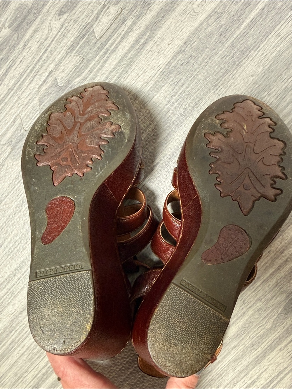 Born Brown Strappy Wedge Sandals Size 8 - Picture 6 of 7